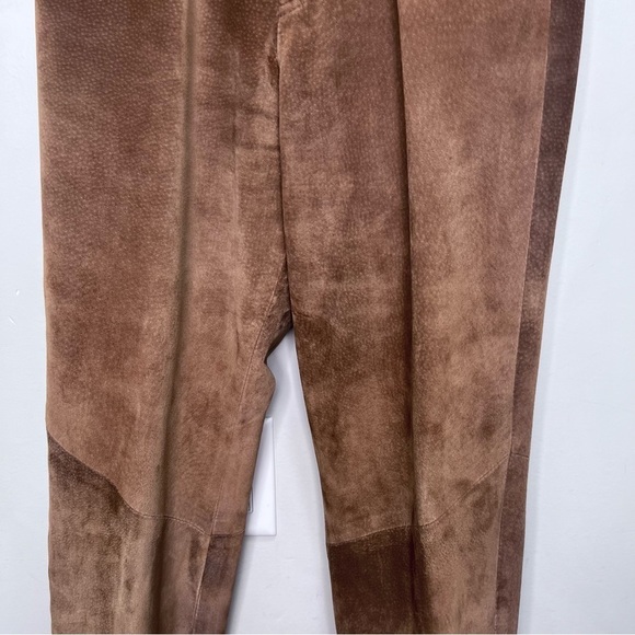 Danier Brown Suede Leather Straight Leg Pants Size 8 - Picture 4 of 16